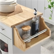 Modway Wood Culinary Kitchen Cart with Spice Rack in Light Gray/Natural