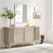 Modway Eudora Modern Wood Sideboard with Sliding Doors in Oak