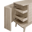 Modway Eudora Modern Wood Sideboard with Sliding Doors in Oak