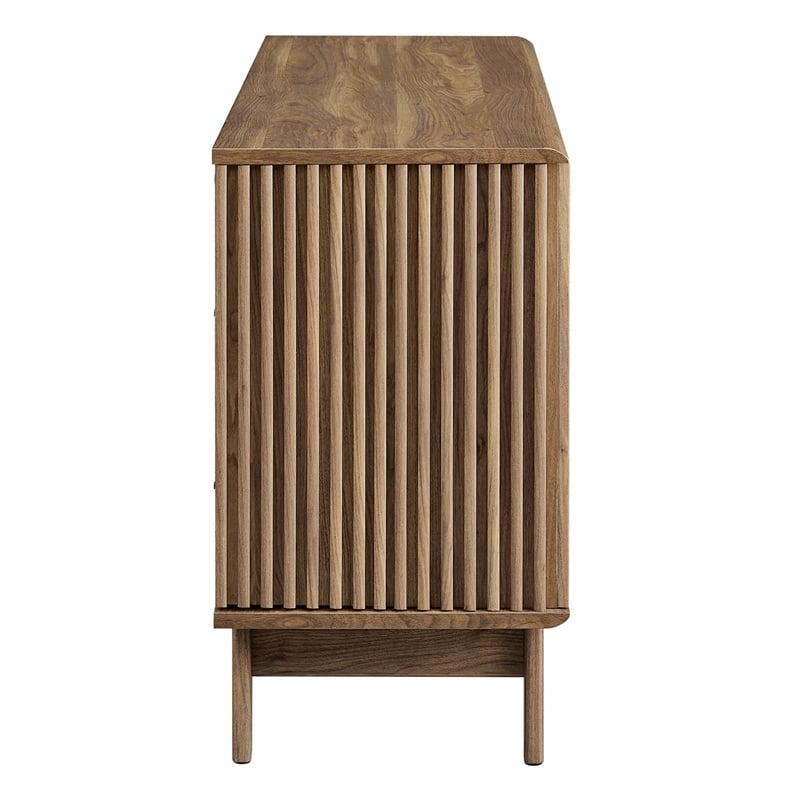 Modway Eudora Modern Wood Sideboard with Sliding Doors in Walnut