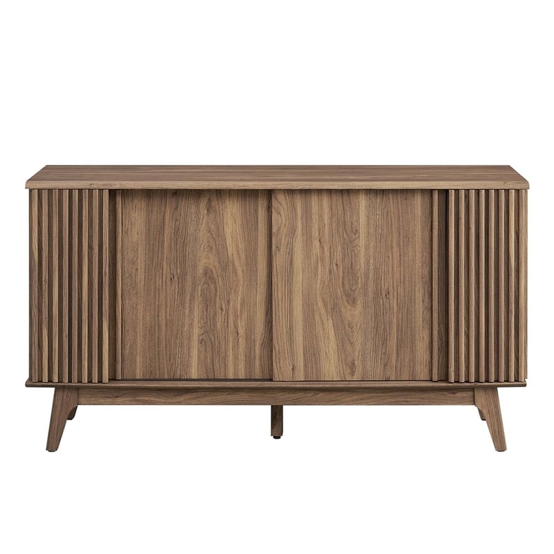 Modway Eudora Modern Wood Sideboard with Sliding Doors in Walnut