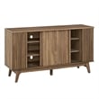 Modway Eudora Modern Wood Sideboard with Sliding Doors in Walnut