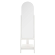 Modway Ascend Modern Wood Standing Mirror with Open Shelves in White