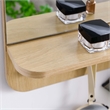 Modway Lumina Modern Wood Mirror with Three Hanging Pegs in Oak