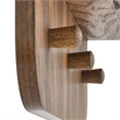 Modway Lumina Modern Wood Mirror with Three Hanging Pegs in Walnut