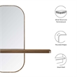 Modway Solstice Rectangular Modern Wood Mirror with Small Shelf in Walnut
