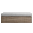 Modway Convene Outdoor Rectangle Synthetic Rattan Ottoman in Cappuccino/Gray