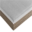 Modway Convene Outdoor Rectangle Synthetic Rattan Ottoman in Cappuccino/Gray