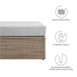 Modway Convene Outdoor Rectangle Synthetic Rattan Ottoman in Cappuccino/Gray