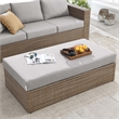 Modway Convene Outdoor Rectangle Synthetic Rattan Ottoman in Cappuccino/Gray