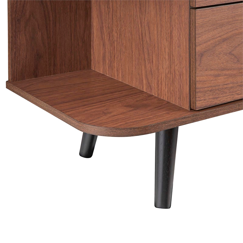 Modway Langston 6-Drawer Wood Sideboard with Splayed Base in Walnut and Gray