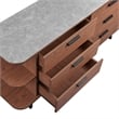 Modway Langston 6-Drawer Wood Sideboard with Splayed Base in Walnut and Gray