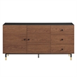 Modway Nexus Wood Storage Cabinet Sideboard in Black and Walnut