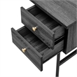 Modway Nexus Metal Tubular Frame Home Office Desk in Black Charcoal/Gold