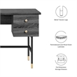 Modway Nexus Metal Tubular Frame Home Office Desk in Black Charcoal/Gold