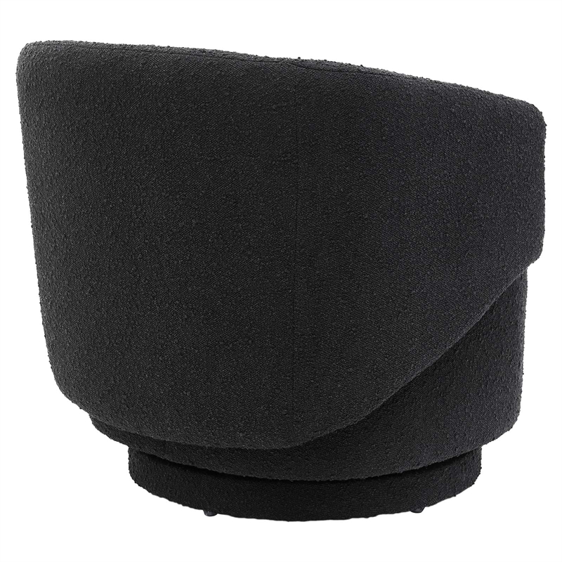 Modway Celestia Upholstered Modern Boucle Fabric Swivel Chair in Black