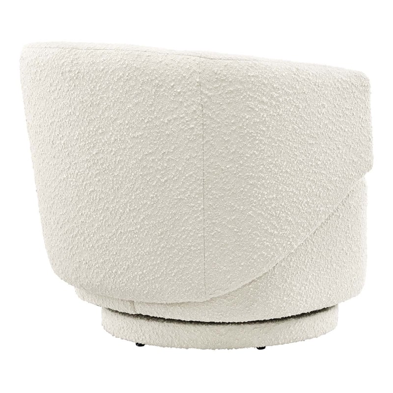 Modway Celestia Swivel Upholstered Modern Boucle Fabric Chair in Ivory