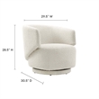 Modway Celestia Swivel Upholstered Modern Boucle Fabric Chair in Ivory
