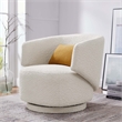 Modway Celestia Swivel Upholstered Modern Boucle Fabric Chair in Ivory