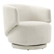 Modway Celestia Swivel Upholstered Modern Boucle Fabric Chair in Ivory