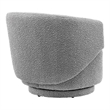 Modway Celestia Upholstered Modern Boucle Fabric Swivel Chair in Light Gray