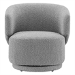 Modway Celestia Upholstered Modern Boucle Fabric Swivel Chair in Light Gray