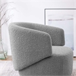 Modway Celestia Upholstered Modern Boucle Fabric Swivel Chair in Light Gray