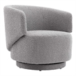 Modway Celestia Upholstered Modern Boucle Fabric Swivel Chair in Light Gray