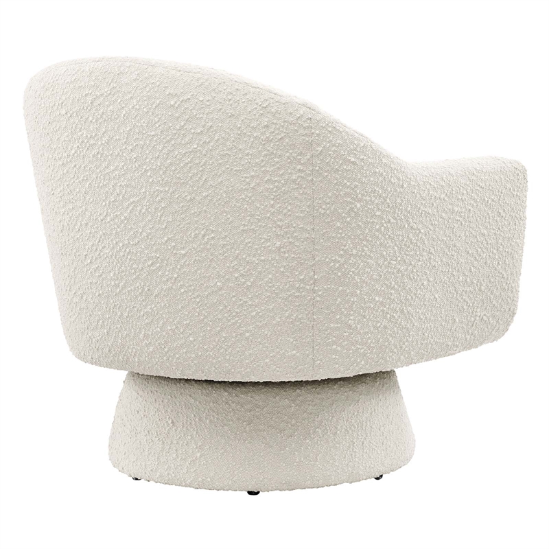 Modway Astral Upholstered Modern Boucle Fabric Swivel Chair in Ivory