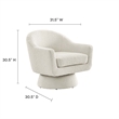 Modway Astral Upholstered Modern Boucle Fabric Swivel Chair in Ivory