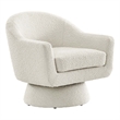 Modway Astral Upholstered Modern Boucle Fabric Swivel Chair in Ivory