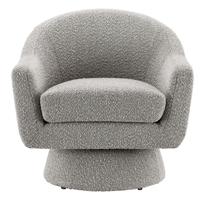 Modway Astral Upholstered Modern Boucle Fabric Swivel Chair in Taupe