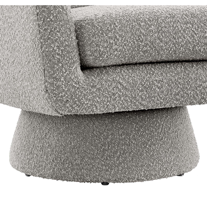 Modway Astral Upholstered Modern Boucle Fabric Swivel Chair in Taupe