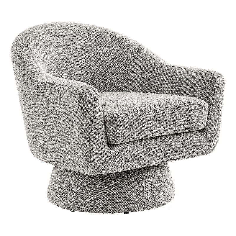 Modway Astral Upholstered Modern Boucle Fabric Swivel Chair in Taupe