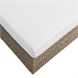 Modway Convene Outdoor Rectangle Synthetic Rattan Ottoman in Cappuccino/White