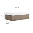 Modway Convene Outdoor Rectangle Synthetic Rattan Ottoman in Cappuccino/White