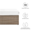 Modway Convene Outdoor Rectangle Synthetic Rattan Ottoman in Cappuccino/White