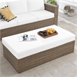 Modway Convene Outdoor Rectangle Synthetic Rattan Ottoman in Cappuccino/White