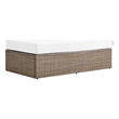 Modway Convene Outdoor Rectangle Synthetic Rattan Ottoman in Cappuccino/White
