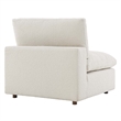 Commix Down Filled Overstuffed Boucle Fabric Armless Chair in Ivory