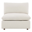 Commix Down Filled Overstuffed Boucle Fabric Armless Chair in Ivory