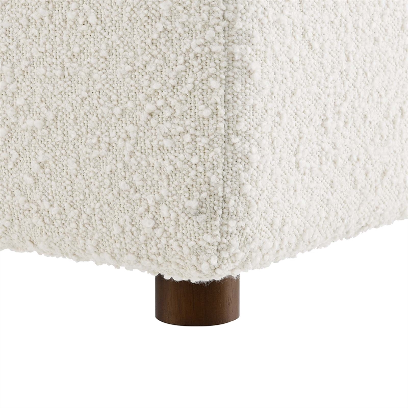 Commix Down Filled Overstuffed Boucle Fabric Armless Chair in Ivory