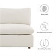 Commix Down Filled Overstuffed Boucle Fabric Armless Chair in Ivory