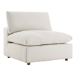 Commix Down Filled Overstuffed Boucle Fabric Armless Chair in Ivory