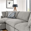Modway Commix 4-Piece Upholstered Boucle Fabric Sectional Sofa in Light Gray