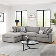 Modway Commix 4-Piece Upholstered Boucle Fabric Sectional Sofa in Light Gray