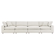 Modway Commix 4-Seater Upholstered Boucle Fabric Sectional Sofa in Ivory