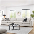 Modway Commix 4-Seater Upholstered Boucle Fabric Sectional Sofa in Ivory
