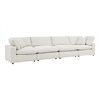 Modway Commix 4-Seater Upholstered Boucle Fabric Sectional Sofa in Ivory