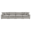 Modway Commix 4-Seater Upholstered Boucle Fabric Sectional Sofa in Light Gray